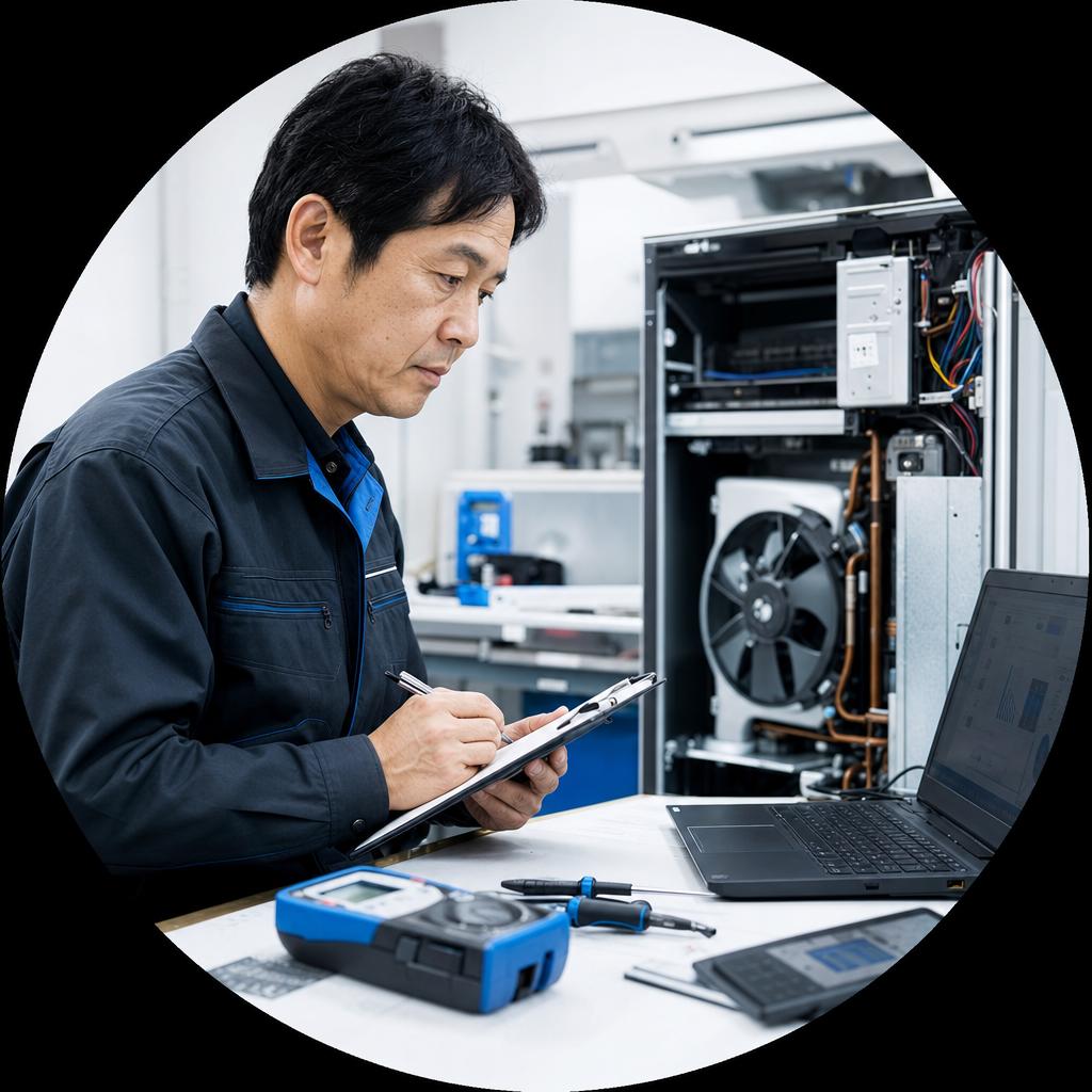 技術サービス会社の代表メッセージを表す作業風景